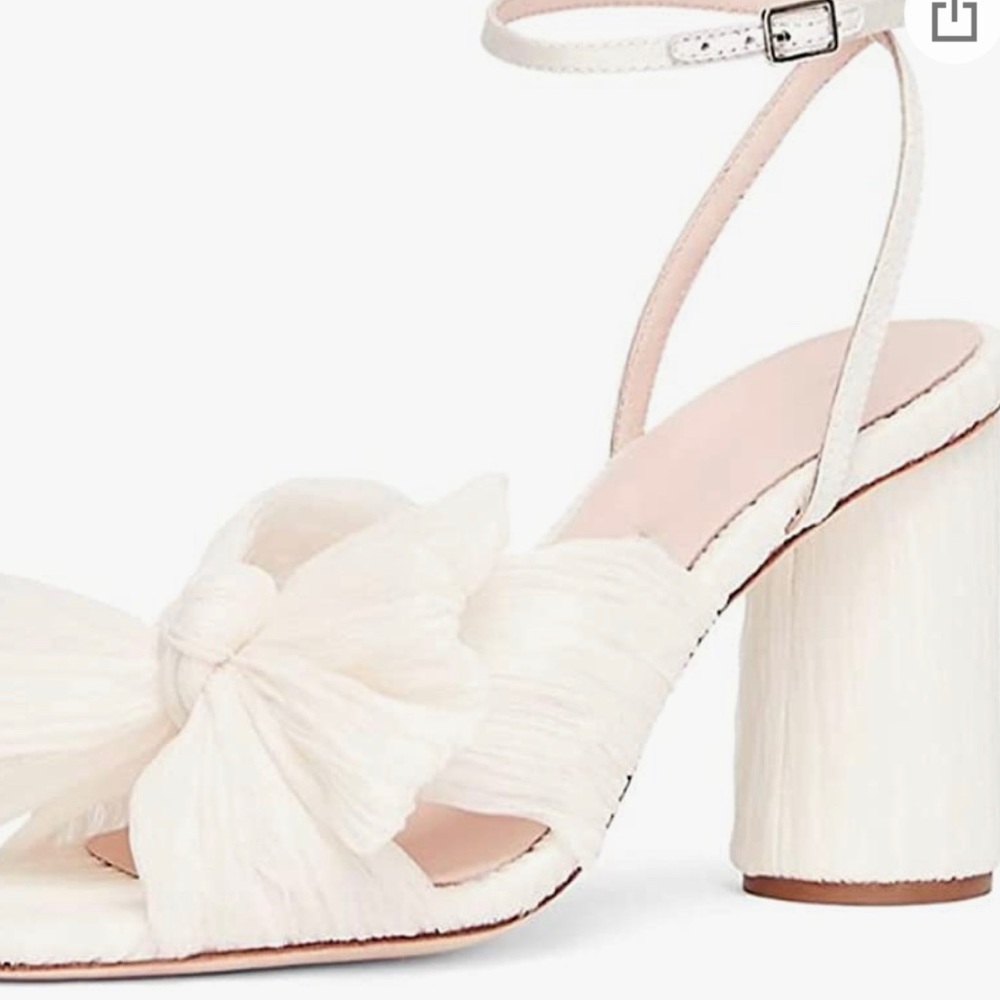 white bow heel wedding